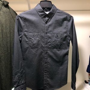 Express Casual Grey Button-Up Shirt